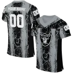 personalized las vegas raiders rugged stripes black jersey best selling