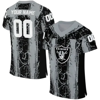 personalized las vegas raiders rugged stripes black jersey best selling