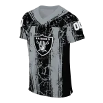 personalized las vegas raiders rugged stripes black jersey best selling