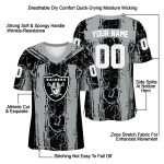 personalized las vegas raiders rugged stripes black jersey best selling