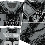 personalized las vegas raiders rugged stripes black jersey best selling