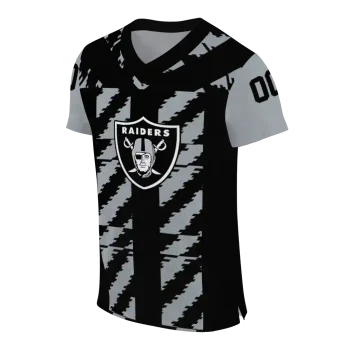 personalized las vegas raiders stripe block black jersey fashion forward