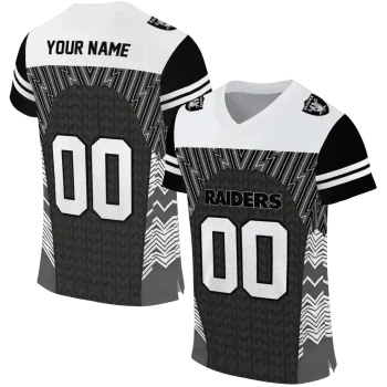personalized las vegas raiders tire arrows black white jersey best selling
