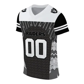 personalized las vegas raiders tire arrows black white jersey fashion forward