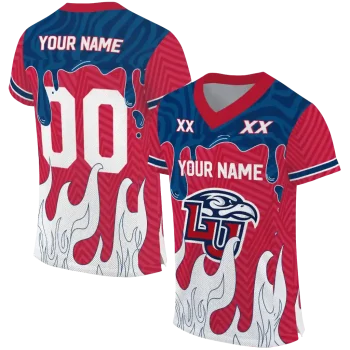personalized liberty flames dripping flames red white jersey best selling