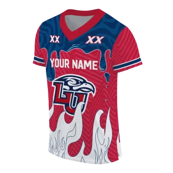 personalized liberty flames dripping flames red white jersey fashion forward