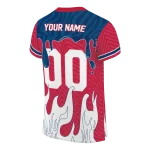 personalized liberty flames dripping flames red white jersey best selling