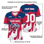 personalized liberty flames dripping flames red white jersey best selling