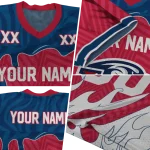 personalized liberty flames dripping flames red white jersey best selling