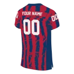 personalized liberty flames stripe splatter red jersey best selling