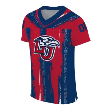 personalized liberty flames striped texture red jersey fashion forward