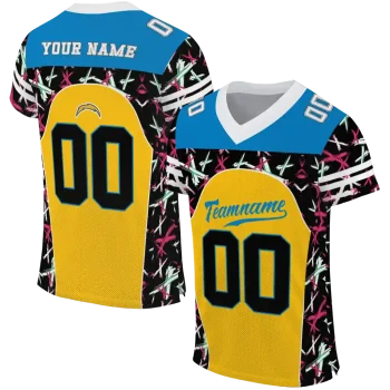 personalized los angeles chargers brushstroke xs gold black jersey best selling