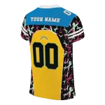 personalized los angeles chargers brushstroke xs gold black jersey best selling
