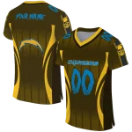 personalized los angeles chargers dynamic dots gold jersey best selling