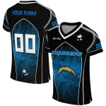 personalized los angeles chargers halftone slant blue black jersey best selling