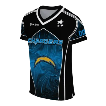 personalized los angeles chargers halftone slant blue black jersey fashion forward