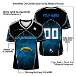 personalized los angeles chargers halftone slant blue black jersey best selling
