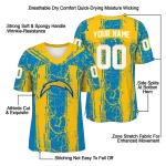 personalized los angeles chargers rugged stripes blue jersey best selling