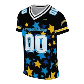 personalized los angeles chargers star cluster black jersey fashion forward