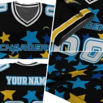 personalized los angeles chargers star cluster black jersey best selling