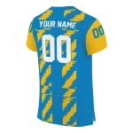 personalized los angeles chargers stripe block blue jersey best selling