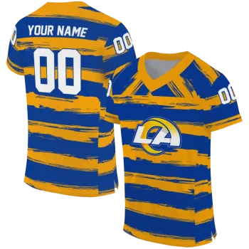 personalized los angeles rams art stripe blue jersey best selling