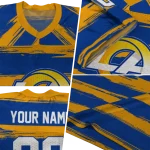 personalized los angeles rams art stripe blue jersey best selling