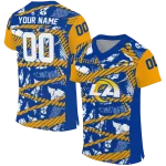 personalized los angeles rams camo shatter blue jersey best selling