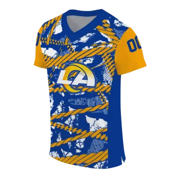 personalized los angeles rams camo shatter blue jersey fashion forward