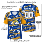personalized los angeles rams camo shatter blue jersey best selling