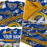 personalized los angeles rams camo shatter blue jersey best selling