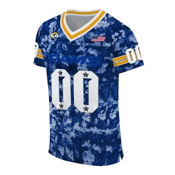 personalized los angeles rams camouflage abstract blue jersey fashion forward