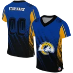 personalized los angeles rams halftone fade blue black jersey best selling