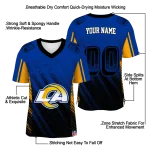personalized los angeles rams halftone fade blue black jersey best selling