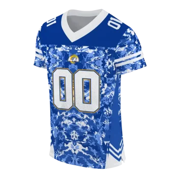 personalized los angeles rams mirrored pattern blue jersey fashion forward