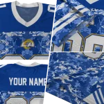 personalized los angeles rams mirrored pattern blue jersey best selling