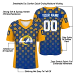 personalized los angeles rams stacked rectangle blue jersey best selling