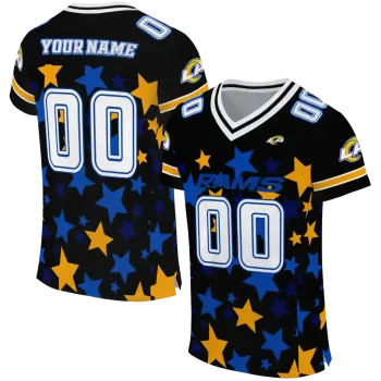 personalized los angeles rams star cluster black jersey best selling