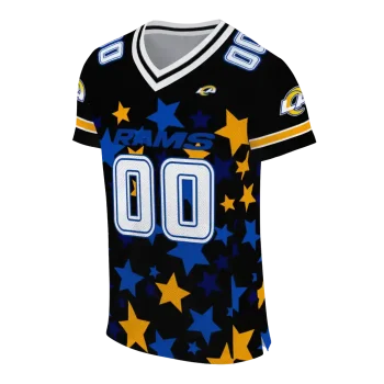 personalized los angeles rams star cluster black jersey fashion forward