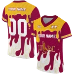 personalized louisiana monroe warhawks dripping flames red white jersey best selling
