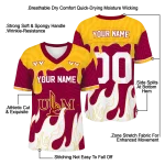 personalized louisiana monroe warhawks dripping flames red white jersey best selling