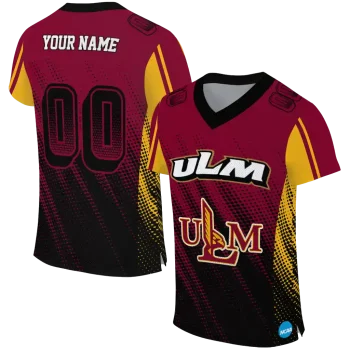 personalized louisiana monroe warhawks halftone flow red black jersey best selling