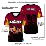 personalized louisiana monroe warhawks halftone flow red black jersey best selling