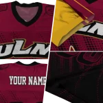 personalized louisiana monroe warhawks halftone flow red black jersey best selling