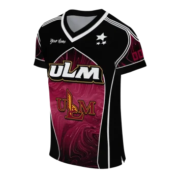 personalized louisiana monroe warhawks halftone slant red black jersey fashion forward