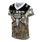 personalized louisiana ragin cajuns antler skull camouflage hunting jersey best selling