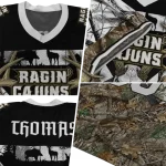 personalized louisiana ragin cajuns antler skull camouflage hunting jersey best selling