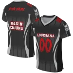 personalized louisiana ragin cajuns dynamic dots black jersey best selling