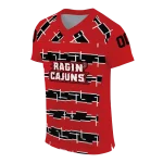 personalized louisiana ragin cajuns layered grids red jersey best selling
