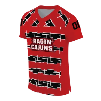 personalized louisiana ragin cajuns layered grids red jersey fashion forward